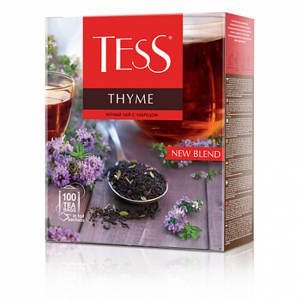 Чай TESS "Thyme" черный с чабрецом и цедрой лимона, 100 пакетиков в конвертах по 2 г, 1185-09