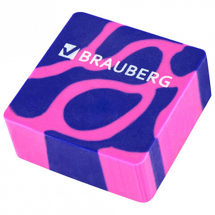 Ластик BRAUBERG "CLARITY", 34х34х14 мм, квадратный, экологичный ПВХ, ассорти, 272732