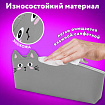 Пенал ЮНЛАНДИЯ ЮНИОР, 1 отделение, искусственная кожа, "Серый котик", 20х9х7 см, 273819