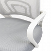 Кресло CROMEX (КРОМЕКС) "Top CH-695W", с подлокотниками, пластик белый, сетка/ткань TW, серое, 533067