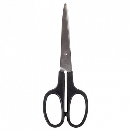 Ножницы BRAUBERG "Standard" 160 мм, черные, классической формы, 2-х сторонняя заточка, 237095