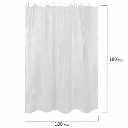 Шторка для ванной PEVA, 180х180 см, кольца в комплекте, дизайн ассорти, УЗОРЫ, WBZ (ВБЗ), 700068