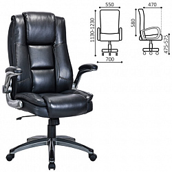 Кресло BRABIX PREMIUM "Paradigm EX-556", пружинный блок, рециклированная кожа, черное, 532976