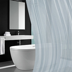 Шторка для ванной EVA, 180х180 см, кольца в комплекте, СЕРАЯ ГОЛОГРАФИЯ, PRIMILA (ПРИМИЛА), 700104
