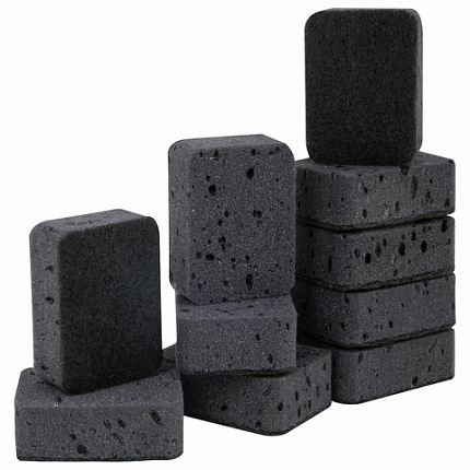 Губки для посуды 9,5х7х3,5 см, КОМПЛЕКТ 10 шт., BIG BLACK, КРУПНОПОРИСТЫЙ поролон с абразивным слоем, LAIMA, 608650