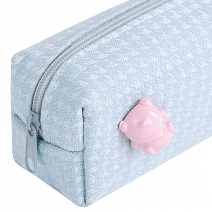 Пенал ЮНЛАНДИЯ ЮНИОР, 1 отделение, полиэстер, аппликация, "Piggy", 20х6х4 см, 273804