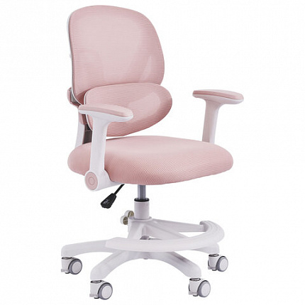 Кресло детское с подставкой для ног BRABIX KIDS "MG-220", сетка/ткань TW, розовое, 533314