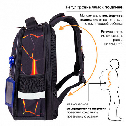 Ранец BRAUBERG FIT, 2 отделения, "Keep out", 38х27х14 см, 270617