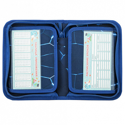 Пенал BRAUBERG, 1 отделение, 2 откидные планки, полиэстер, 21х14 см, Digital lava, 272320