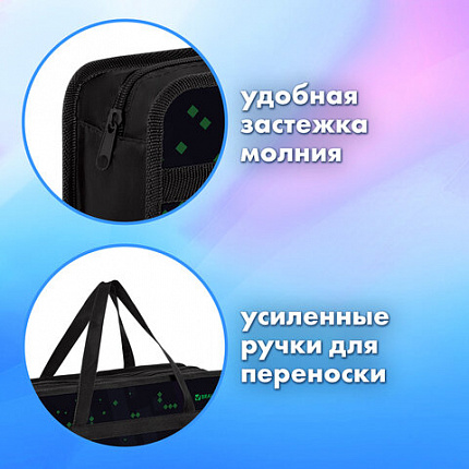 Папка на молнии с ручками BRAUBERG А4, 1 отделение, пластик, 80 мм, "Зловещий паук", 273371
