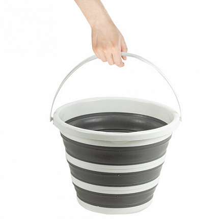 Ведро складное силиконовое 10 литров круглое d=32 см для дома, дачи и авто, LAIMA Home, 608668