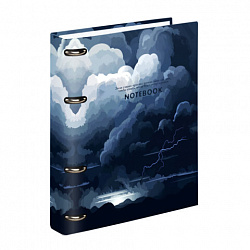Тетрадь на кольцах А5 160х212 мм, 120 листов, картон, матовая ламинация, клетка, BRAUBERG, "Clouds", 404726