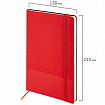 Блокнот А5 138x213 мм, BRAUBERG "Tissage", под кожу, 80 л., резинка, клетка, красный, 116603