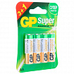 Батарейки КОМПЛЕКТ 4 шт., GP Super G-Tech, AA (LR6,15А), алкалиновые, пальчиковые, ПРОМО 3+1, 15A3/1-2CR4