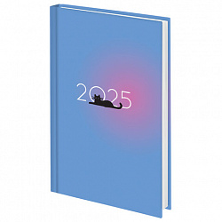 Ежедневник датированный 2025 145х215 мм, А5, STAFF, ламинированная обложка, "Котик", 116031