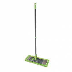 Швабра КОМПЛЕКТ черенок 75-130 см + флаундер + МОП микрофибра СИНЕЛЬ (ТИП К), еврорезьба, YORK "Salsa", 81300