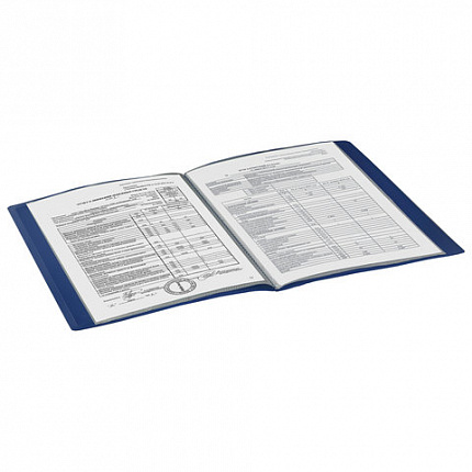 Папка 40 вкладышей STAFF, синяя, 0,5 мм, 225700