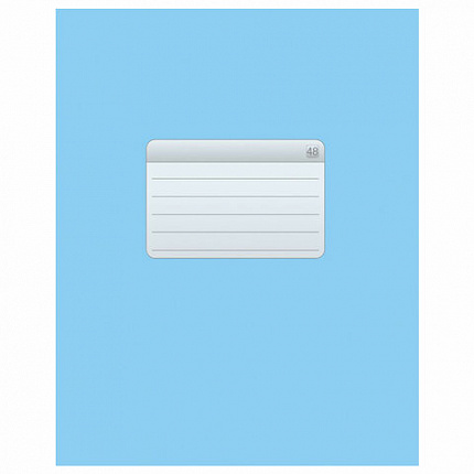 Тетрадь А5, 48 л., HATBER-ECO скоба, офсет №2 ЭКОНОМ, клетка, обложка мелованная бумага, "Голубая", 075742, 48Т5D1_27730