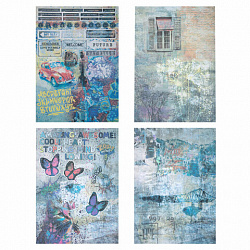 Бумага для скрапбукинга 15х21 см "Текстуры", двусторонняя,12 листов, 240 г/м2, ОСТРОВ СОКРОВИЩ, 665443