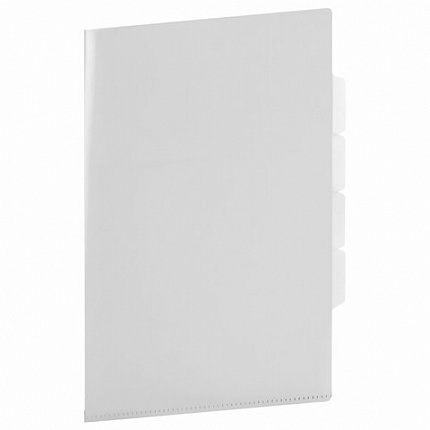 Папка-уголок 3 отделения жесткая А4 BRAUBERG SPECIAL, прозрачная, 0,15 мм, 273062