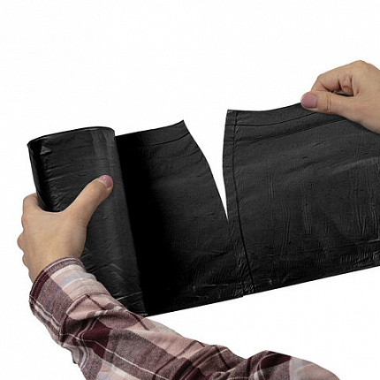 Мешки для мусора 60 л, черные, в рулоне 30 штук, особо прочные, ПВД 30 мкм, 58x68 см, LAIMA, 702658