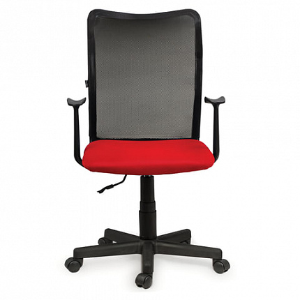 Кресло BRABIX "Spring MG-307", с подлокотниками, комбинированное красное/черное TW, 531405