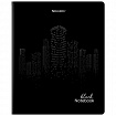 Тетрадь А5, 48 л., BRAUBERG, скоба, клетка, матовая ламинация, выборочный лак, "Black" (микс в спайке), 404375