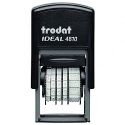 Датер-мини месяц ЦИФРАМИ ДЛЯ БАНКА, оттиск 20х3,8 мм, синий,TRODAT IDEAL 4810P2, корпус черный, подушка, 218614
