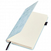 Ежедневник недатированный А5 138x213 мм, BRAUBERG "Velvet", резинка, держатель, 160 л., серо-голубой, 116245