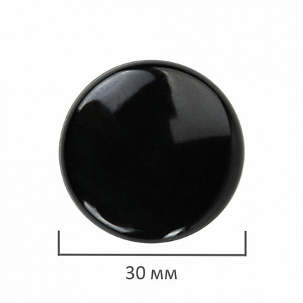 Магниты BRAUBERG "BLACK&WHITE" УСИЛЕННЫЕ 30 мм, НАБОР 10 шт., черные, 237466