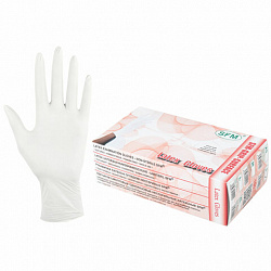Перчатки латексные смотровые SFM Grip-Surface/ L 254 SC, Германия, 50 пар (100 штук), размер 6-7, S (малый)