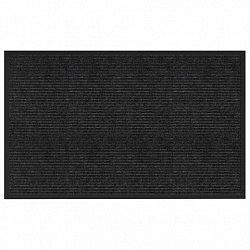 Коврик придверный 80х120 см, ЧЕРНЫЙ, влаго-грязезащитный, 450 г/м2, ребристый, PRIMILA (ПРИМИЛА) EXTRA, 701030