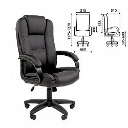 Кресло офисное Chairman CH 600 LT, экокожа, черное, 7158667
