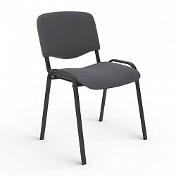 Стул для персонала и посетителей "ИЗО", черный каркас, серая ткань, В-3/С-71 меланж
