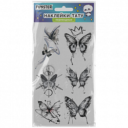 Наклейки-тату переводные "Разные", 20,5х10 см, ассорти 12 видов, FUNSTER (ФАНСТЕР), 666102