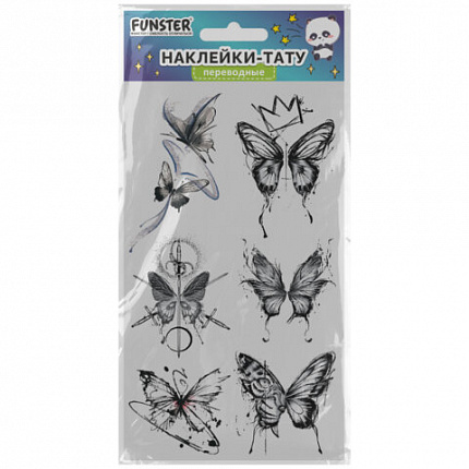 Наклейки-тату переводные "Разные", 20,5х10 см, ассорти 12 видов, FUNSTER (ФАНСТЕР), 666102