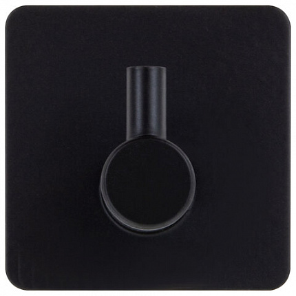 Крючки самоклеящиеся универсальные 4,5x4,5 см, КОМПЛЕКТ 4 шт., сталь, черные, LAIMA Home, 608786