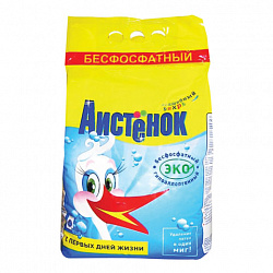 Стиральный порошок для всех типов стирки, 4 кг, АИСТЁНОК, бесфосфатный, 4301010015