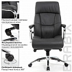 Кресло из натуральной кожи BRABIX PREMIUM "Phaeton EX-502", хром, черное, 530882