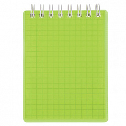 Блокнот МАЛЫЙ ФОРМАТ А7, 80 л., гребень, обложка пластик, клетка, HATBER, "LINE NEON", зеленый, 081518, 80Б7В1гр_03034