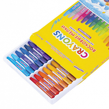 Восковые мелки утолщенные на масляной основе ЮНЛАНДИЯ "ДОМИКИ", 36 цветов, 273092