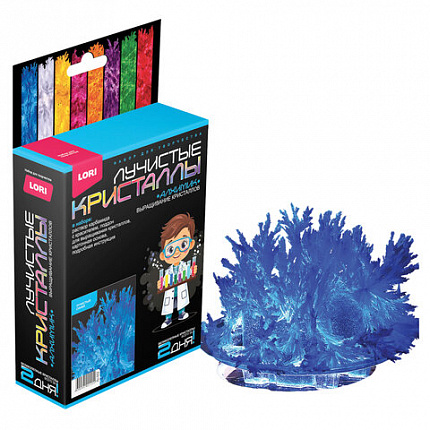 Набор для изготовления лучистых кристаллов "Синий кристалл", реагент, краситель, основа, LORI, Лк-002