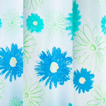 Шторка для ванной ПОЛИЭСТЕР, 180х200 см, кольца в комплекте, ЦВЕТЫ, PRIMILA (ПРИМИЛА), 700082