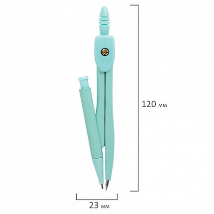 Готовальня ПИФАГОР 2 предмета: циркуль 120 мм, запасные грифели, пластиковый пенал, ассорти, 210861