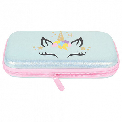 Пенал BRAUBERG SHINY, 1 отделение, 1 откидная планка, EVA, 22х13х4 см, "Unicorn", 271555