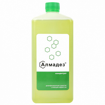 Средство дезинфицирующее 1 л, АЛМАДЕЗ, с моющим эффектом, концентрат, крышка, АЛ-402