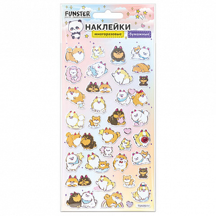 Наклейки бумажные 17,5х9,5 см, ассорти 12 видов, FUNSTER (ФАНСТЕР), 666676