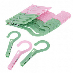 Прищепки бельевые с крючком 13 см, КОМПЛЕКТ 10 штук, пластик, ассорти, PRIMILA (ПРИМИЛА) EXTRA, 700519