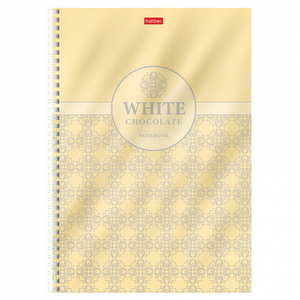 Тетрадь А4 96 л., HATBER, гребень, клетка, металлизированный картон, выборочный лак, "Chocolate" (микс), 083451, 96Т4мтлВ1гр