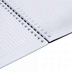 Тетрадь обложка пластик, А5 80 л., гребень мягкий (силиконовый), клетка, BRAUBERG, зеленая, 405359